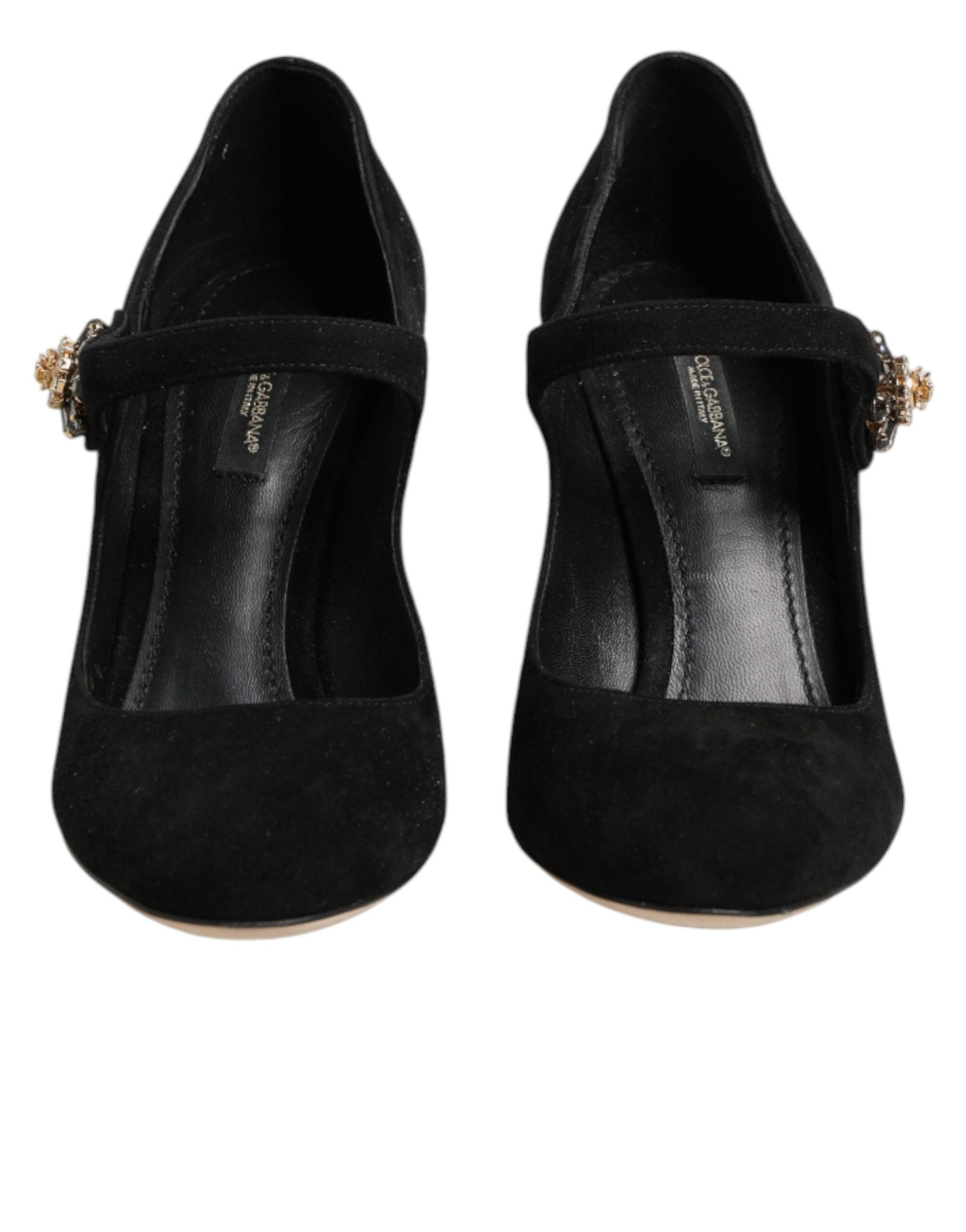 Dolce & Gabbana Black Embellsihed High Heels MARY JANES Shoes