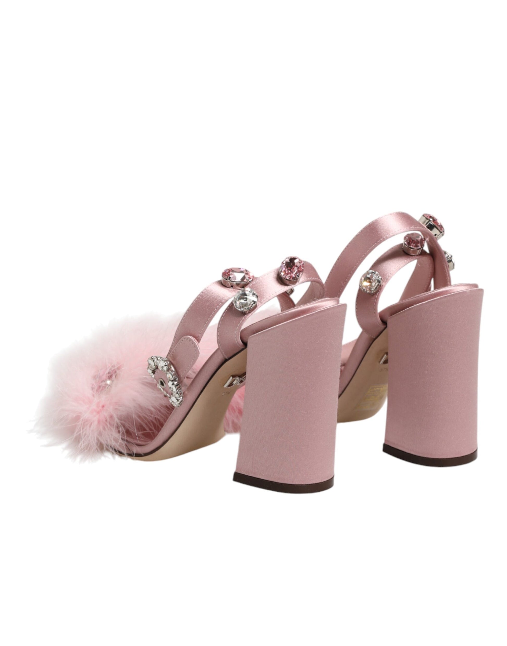 Dolce & Gabbana Pink Sequined Ankle Strap Sandals