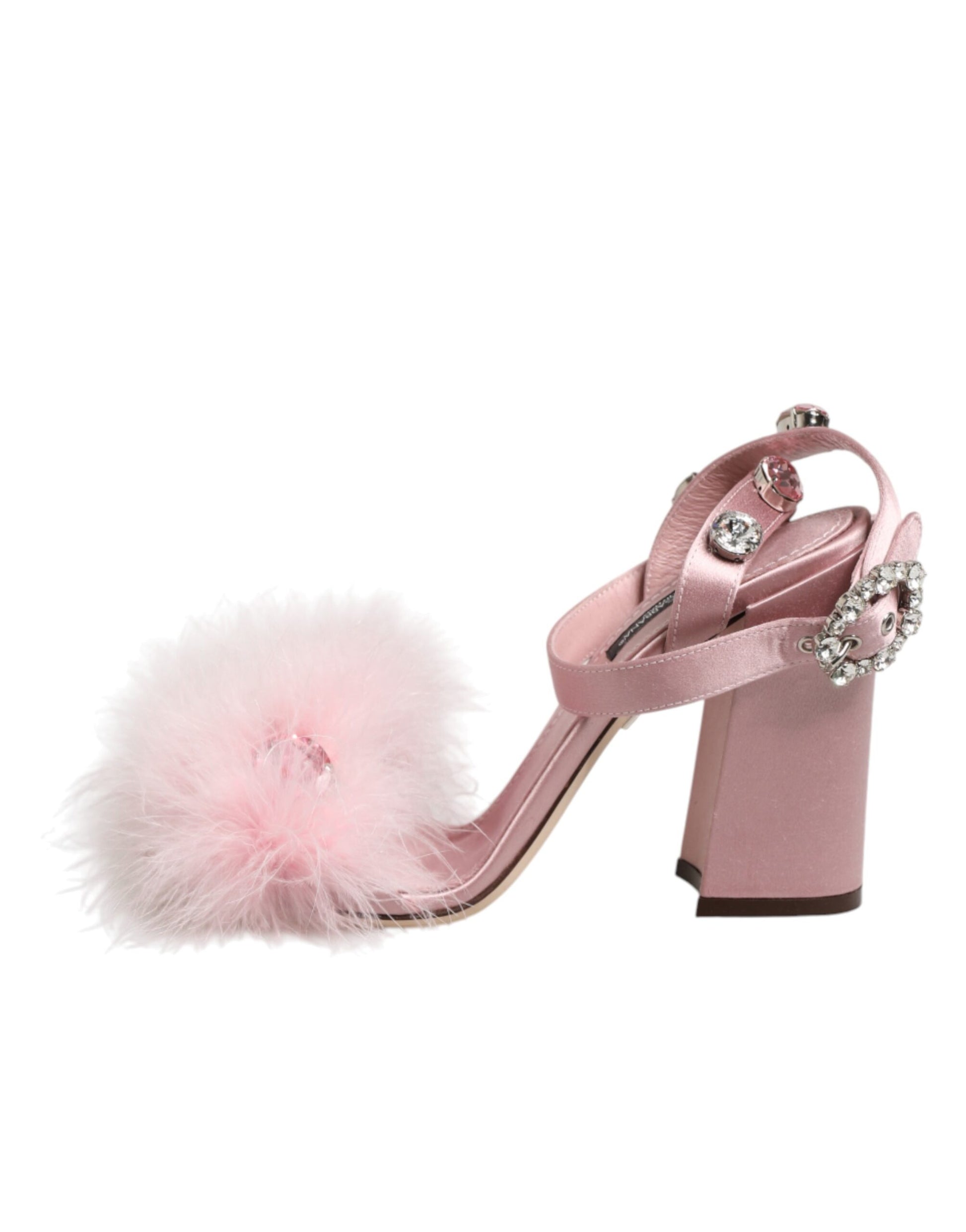 Dolce & Gabbana Pink Sequined Ankle Strap Sandals