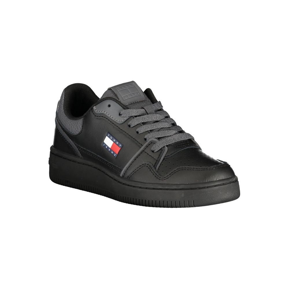Tommy Hilfiger Black Leather Women Sneaker