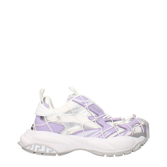 Versace White Fabric Chunky Sneakers - Elevate Your Style