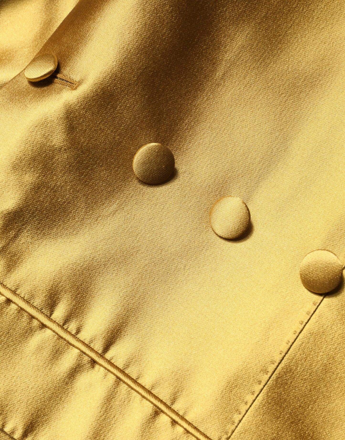 Gold Satin Long Sleeves Blazer Coat Jacket