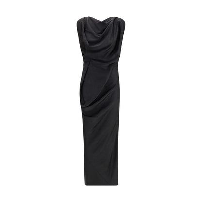 Vivienne Westwood Black Satin Maxi Cocktail Dress