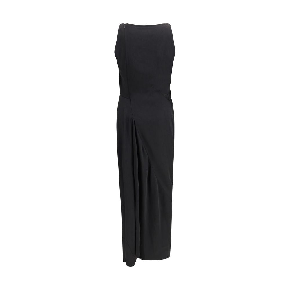 Vivienne Westwood Black Satin Maxi Cocktail Dress