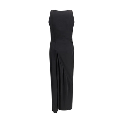 Vivienne Westwood Black Satin Maxi Cocktail Dress