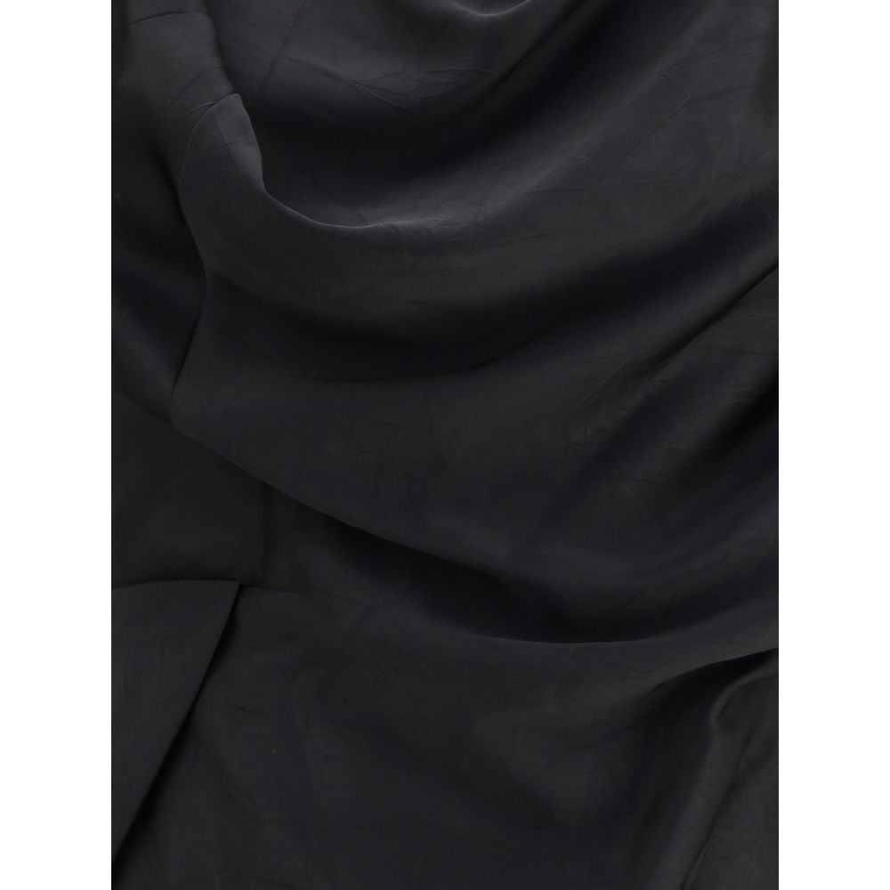 Vivienne Westwood Black Satin Maxi Cocktail Dress