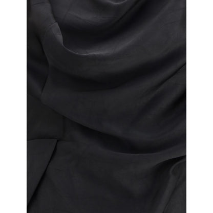 Vivienne Westwood Black Satin Maxi Cocktail Dress