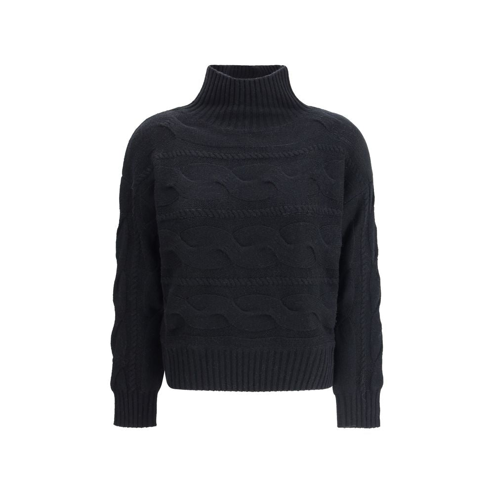 Max Mara Black Wool Sweatshirt - Timeless Elegance Redefined