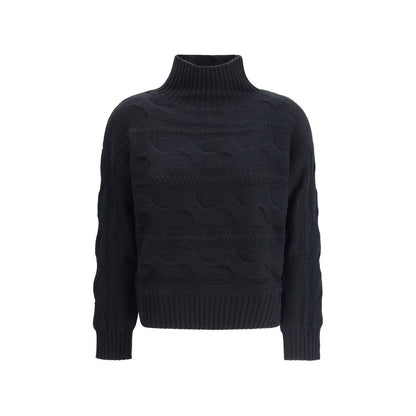 Max Mara Black Wool Sweatshirt - Timeless Elegance Redefined