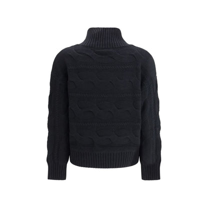 Max Mara Black Wool Sweatshirt - Timeless Elegance Redefined