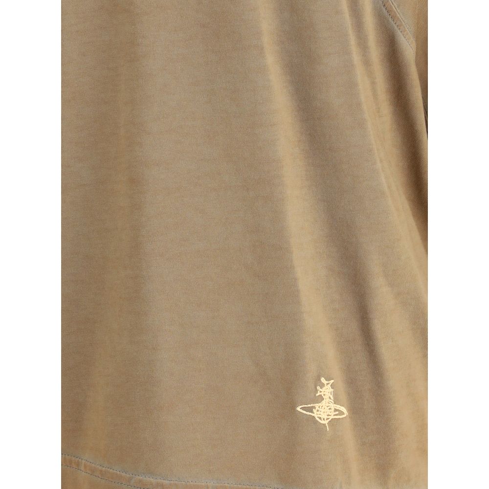 Vivienne Westwood Brown Cotton V-Neck T-Shirt