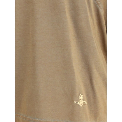 Vivienne Westwood Brown Cotton V-Neck T-Shirt