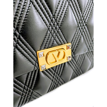 Valentino Garavani Black Leather Shoulder Bag – A Timeless Statement Piece