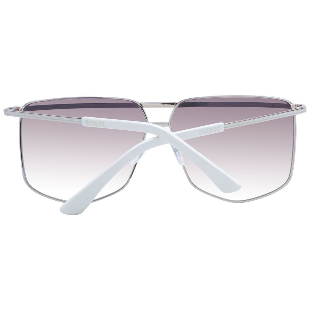Guess Women’s Silver Sunglasses – Aviator Style with Grey Gradient Lenses