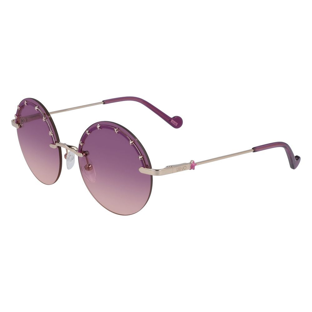 Liu Jo Women’s Gold Metal Sunglasses with Pink Lenses