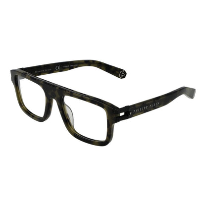 Philipp Plein Men’s Green Titanium Optical Glasses – Square Frame