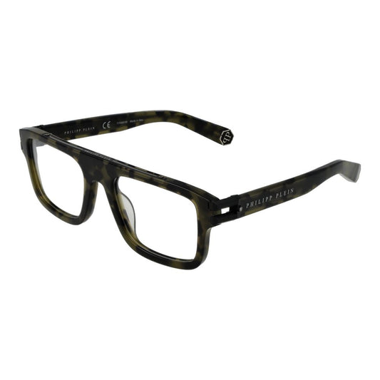 Philipp Plein Men’s Green Titanium Optical Glasses – Square Frame