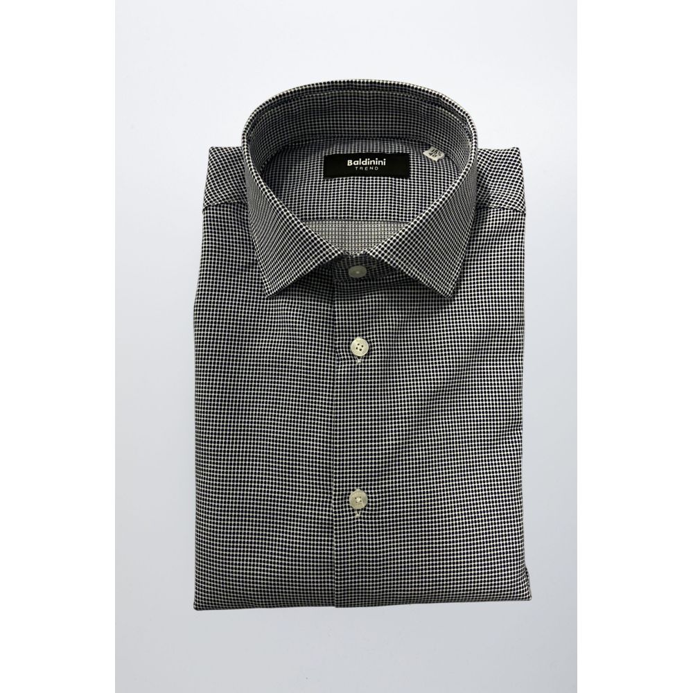 Baldinini Trend Blue Cotton Shirt - Slim Fit with French Collar