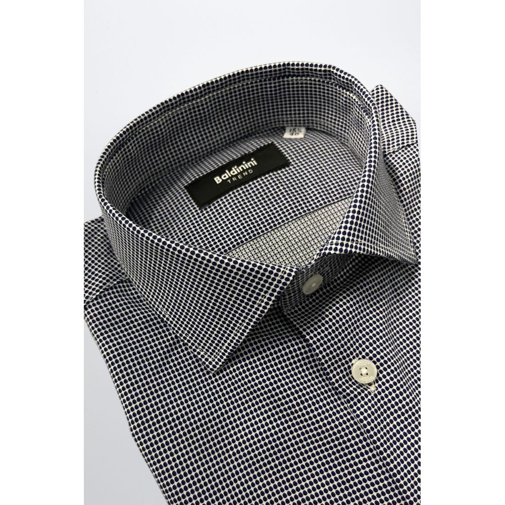 Baldinini Trend Blue Cotton Shirt - Slim Fit with French Collar