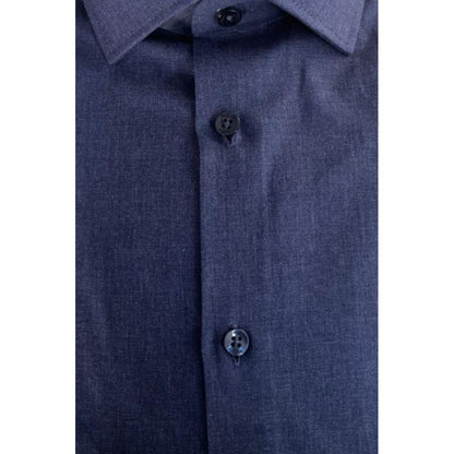Baldinini Trend Blue Cotton Shirt - A Modern Classic