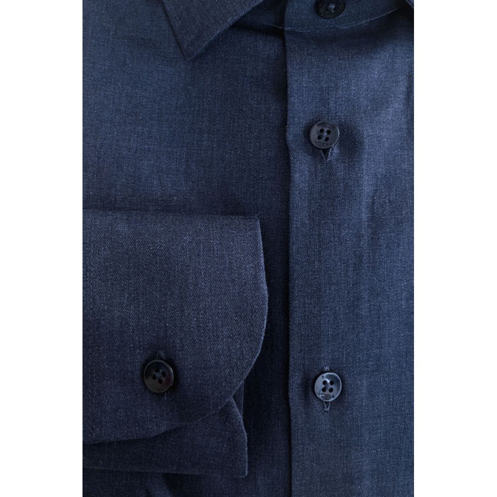 Baldinini Trend Blue Cotton Shirt - A Modern Classic