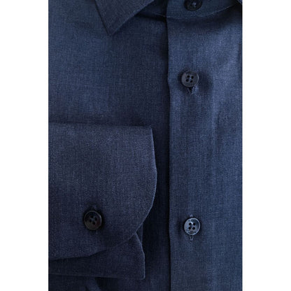 Baldinini Trend Blue Cotton Shirt - A Modern Classic