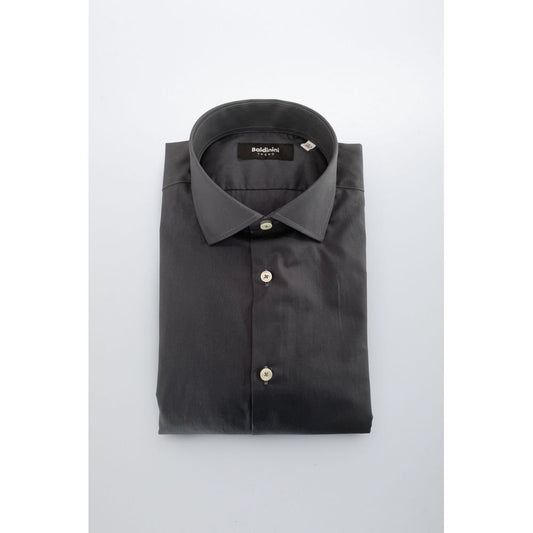 Baldinini Trend Gray Cotton Shirt - Slim Fit with French Collar