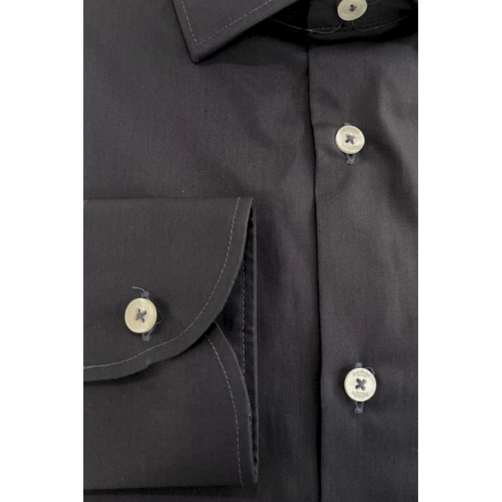 Baldinini Trend Gray Cotton Shirt - Slim Fit with French Collar
