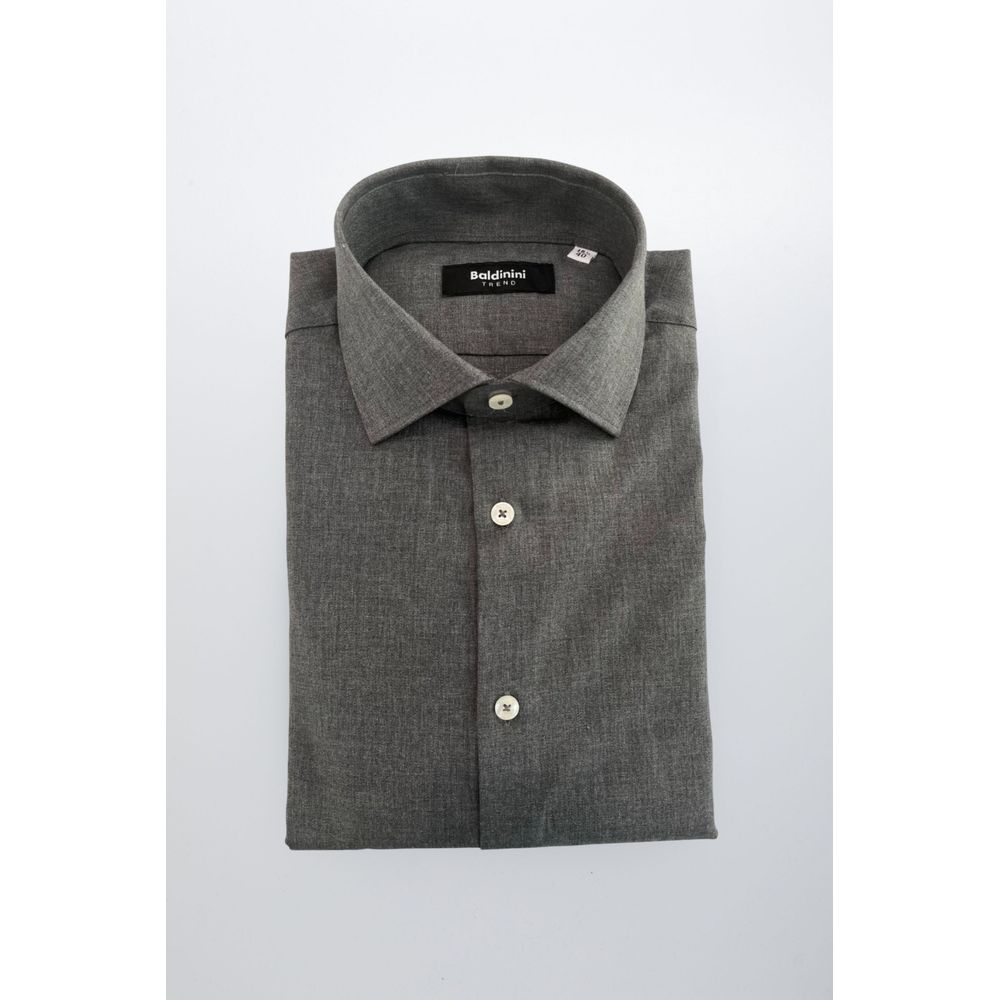 Baldinini Trend Gray Cotton Men Shirt