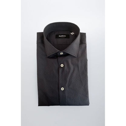 Baldinini Trend Gray Cotton Shirt - Slim Fit Elegance