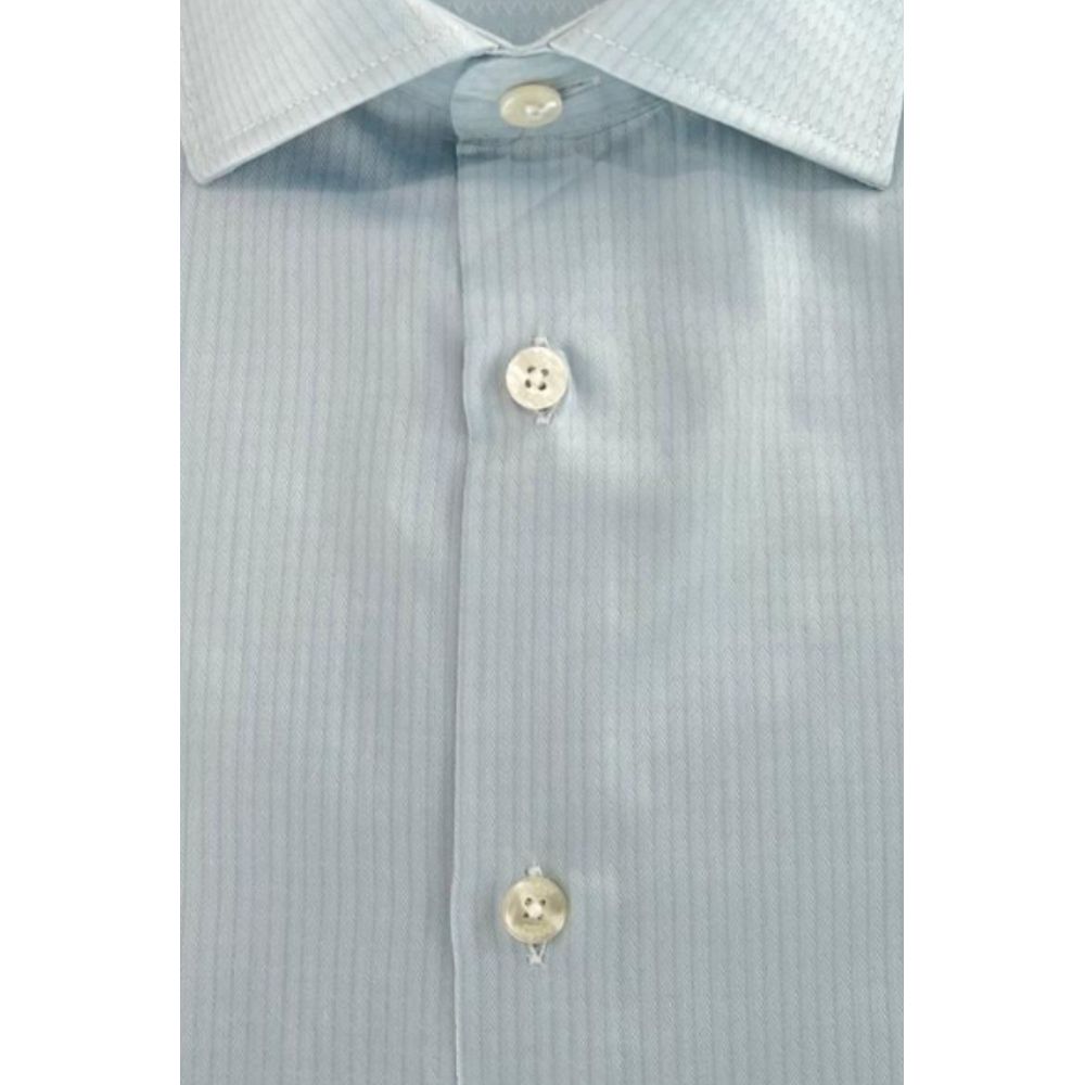 Baldinini Trend Light Blue Cotton Men Shirt