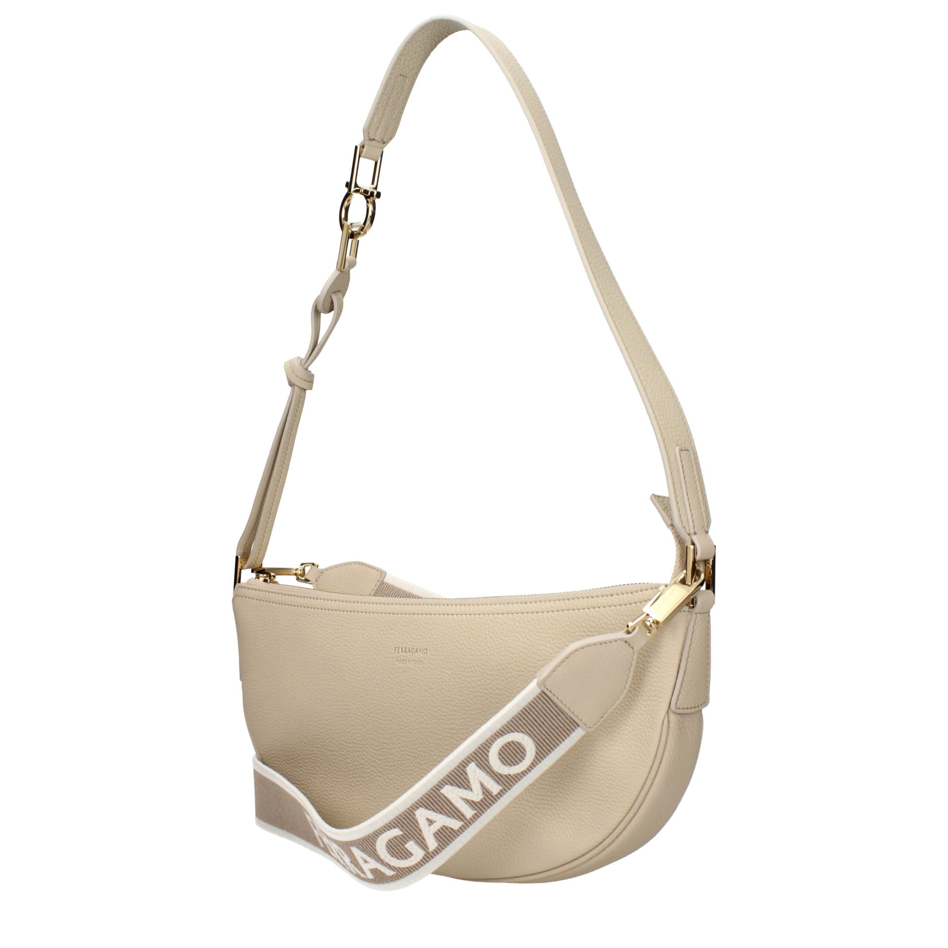 Salvatore Ferragamo Gray Leather Shoulder Bag