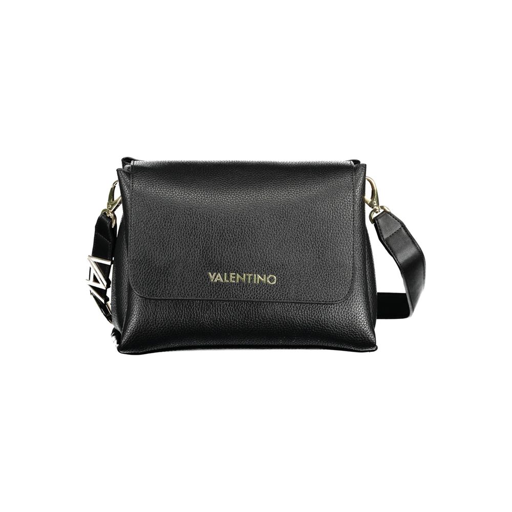 Mario Valentino Black Faux Leather Handbag with Removable Shoulder Strap