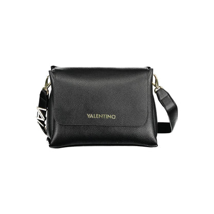 Mario Valentino Black Faux Leather Handbag with Removable Shoulder Strap