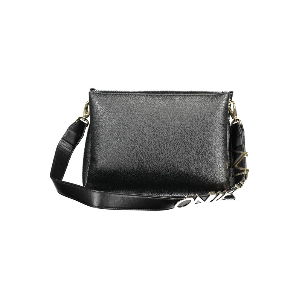 Mario Valentino Black Faux Leather Handbag with Removable Shoulder Strap