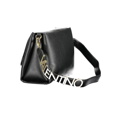 Mario Valentino Black Faux Leather Handbag with Removable Shoulder Strap