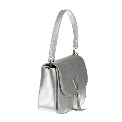 Mario Valentino Gray Faux Leather Handbag with Shoulder Strap