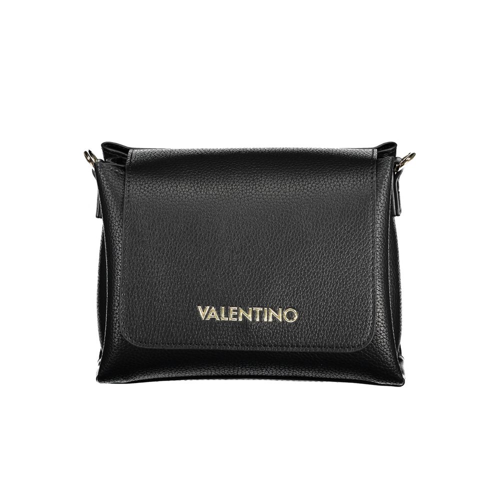 Mario Valentino Black Faux Leather Handbag with Shoulder Strap