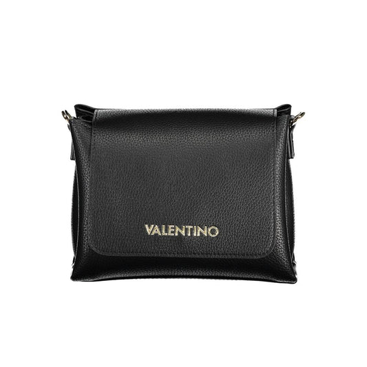 Mario Valentino Black Faux Leather Handbag with Shoulder Strap