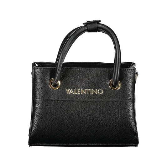 Mario Valentino Black Leather-Effect Handbag with Shoulder Strap