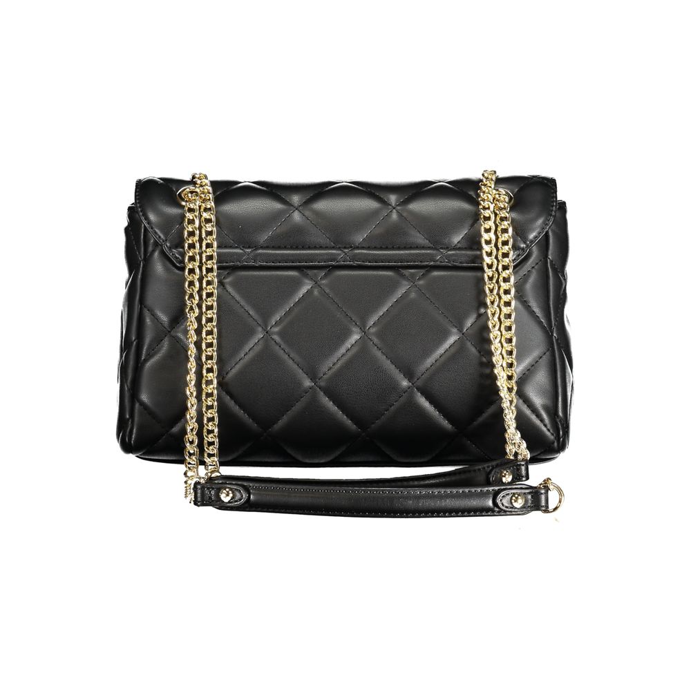 Mario Valentino Black Handbag with Chain Shoulder Handles
