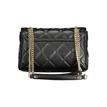 Mario Valentino Black Handbag with Chain Shoulder Handles