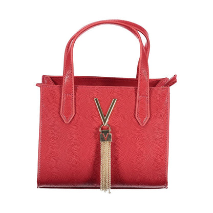 Mario Valentino Red Faux Leather Handbag with Shoulder Strap