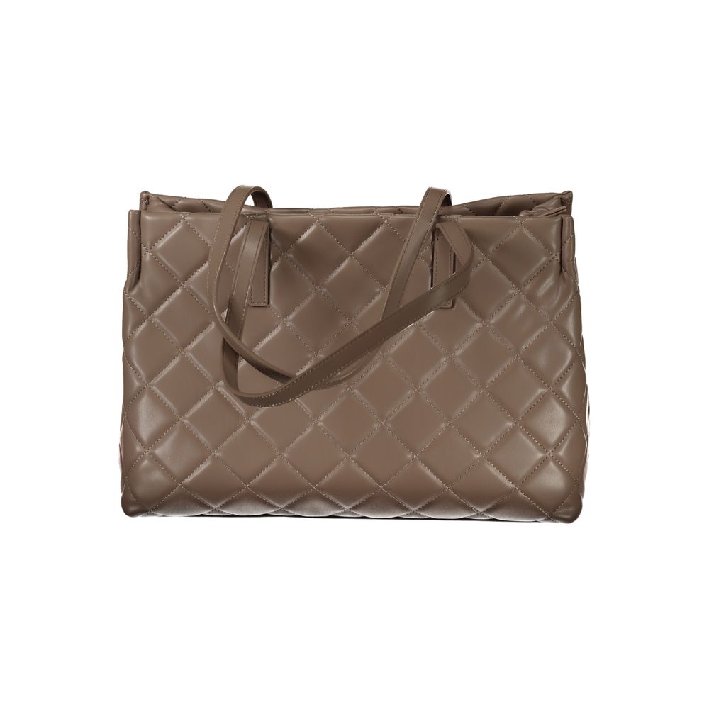 Mario Valentino Brown Leather-Effect Shoulder Bag