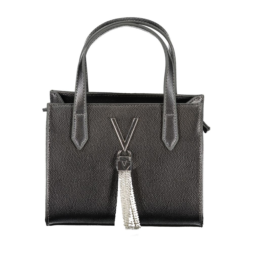 Mario Valentino Gray Faux Leather Handbag with Shoulder Strap