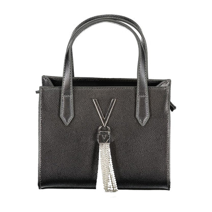 Mario Valentino Gray Faux Leather Handbag with Shoulder Strap