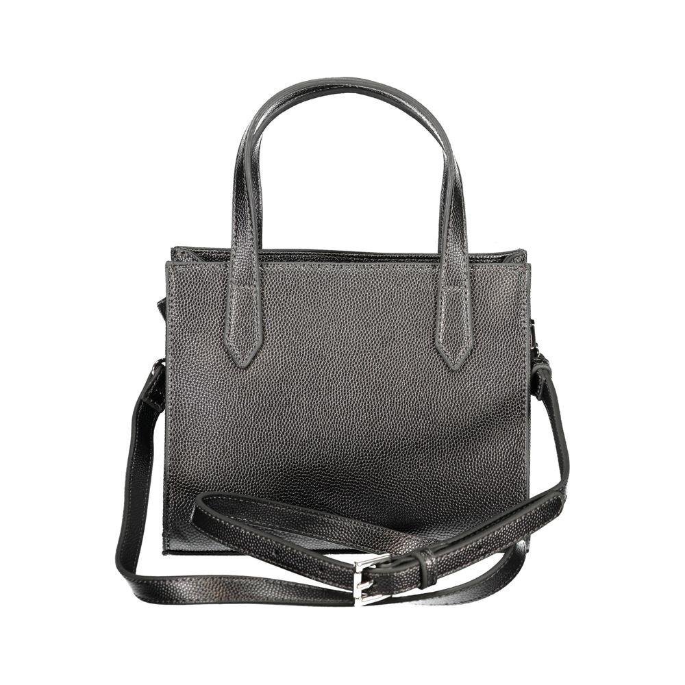 Mario Valentino Gray Faux Leather Handbag with Shoulder Strap