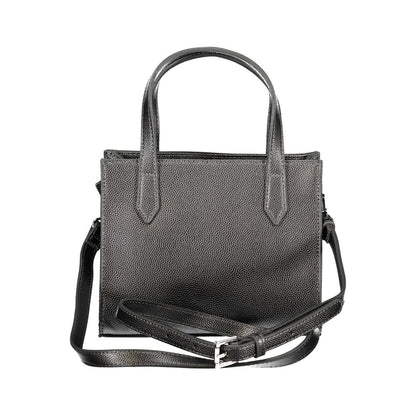 Mario Valentino Gray Faux Leather Handbag with Shoulder Strap
