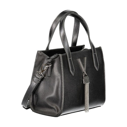 Mario Valentino Gray Faux Leather Handbag with Shoulder Strap