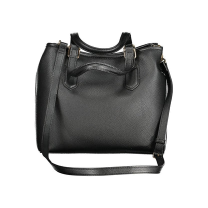 Mario Valentino Chic Black Handbag with Shoulder Strap